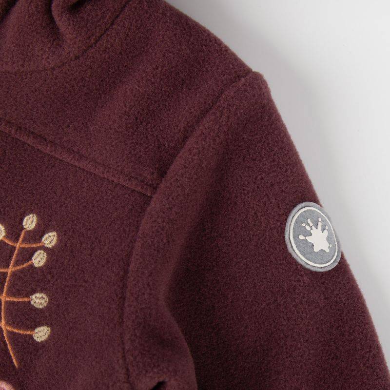 Sigikid Baby Fleece Overall mit Herbstmotiven, dunkelrot VIP-Rabatte