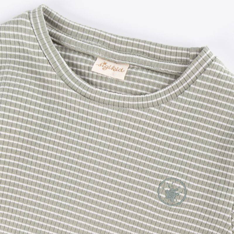 Sigikid Kinder Langarmshirt, grün-weiß geringelt Kostenlose Rückgabe