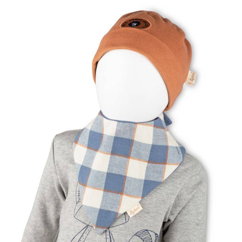 Sigikid Baby Wendehalstuch, blau-kariert Letzter Tag