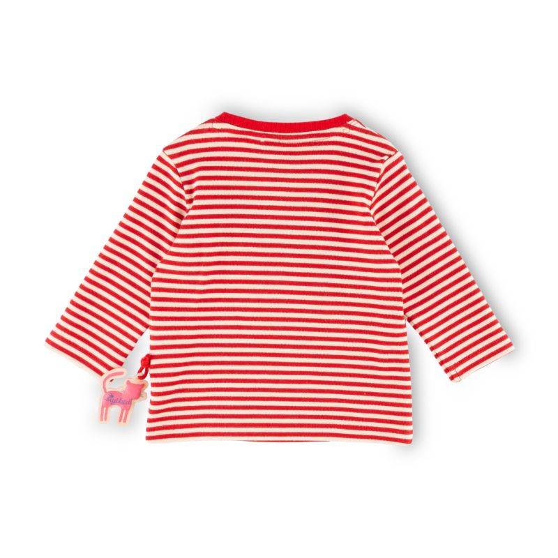 Sigikid Baby Ringel Langarmshirt mit Katzen Motiv, rot-weiß Bis zu 60% Rabatt