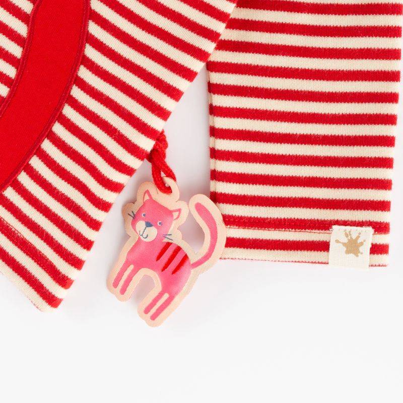 Sigikid Baby Ringel Langarmshirt mit Katzen Motiv, rot-weiß Bis zu 60% Rabatt