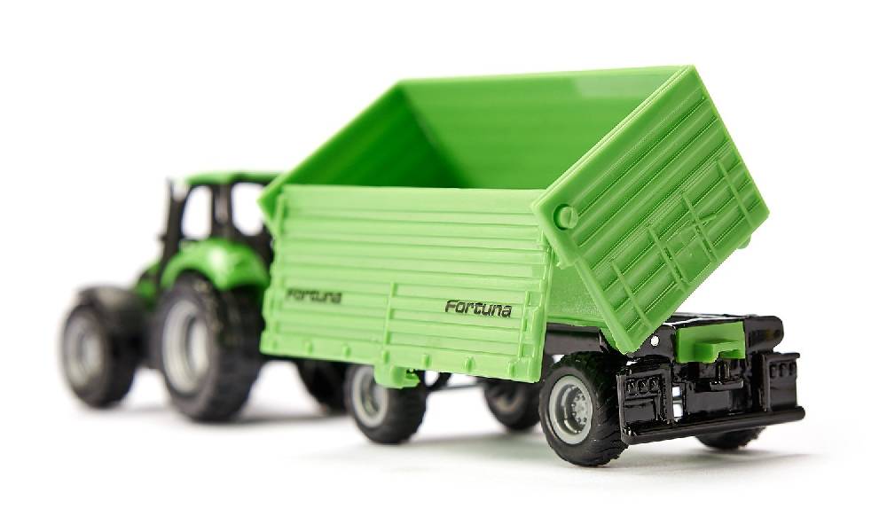 Siku DEUTZ-FAHR mit Fortuna 2-Achs Anhänger 10160600000 Super Sparpreis