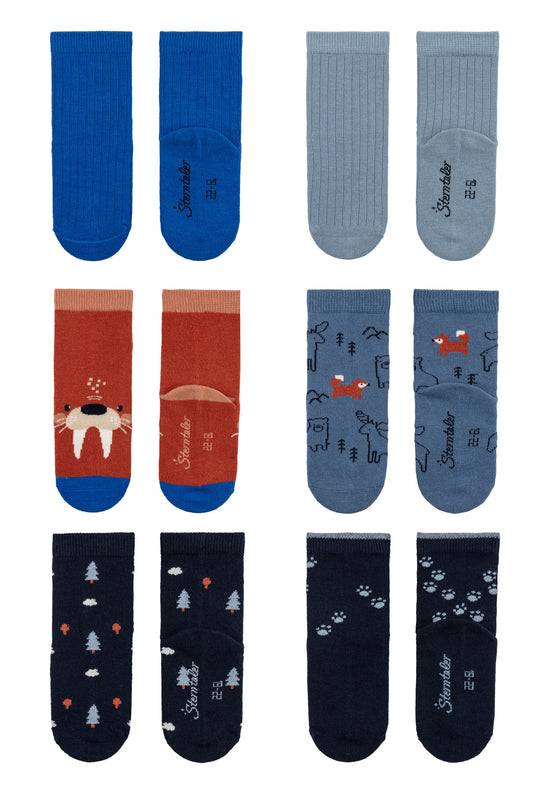 Sterntaler 6er Pack Baumwollsocken mit Walross-Motiv Auslauf