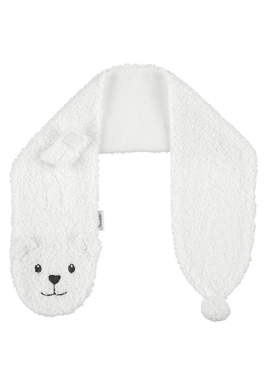 Sterntaler Kinderschal aus Teddyplüsch mit Tiergesicht Eisbär Fabrikladen