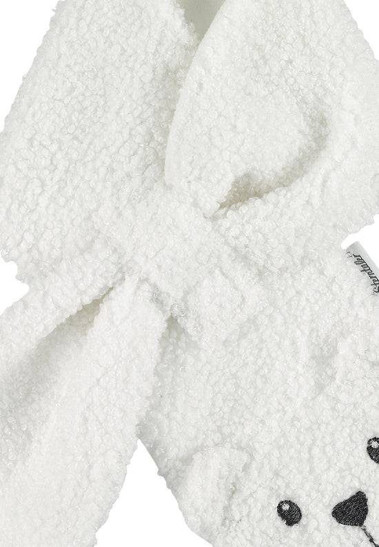 Sterntaler Kinderschal aus Teddyplüsch mit Tiergesicht Eisbär Fabrikladen