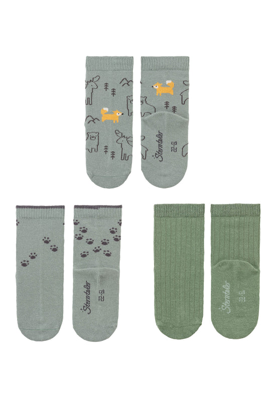 Sterntaler Socken 3er Pack Waldtiere, Tatzen und Rippenmuster Tägliche Deals
