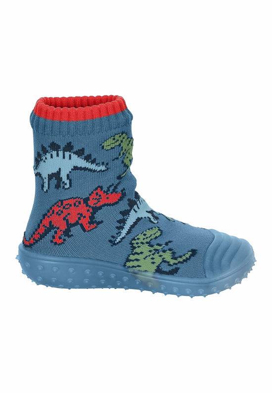 Sterntaler Adventure-Socks mit Motiv Dinos in Mittelblau Sonderangebot der Fabrik