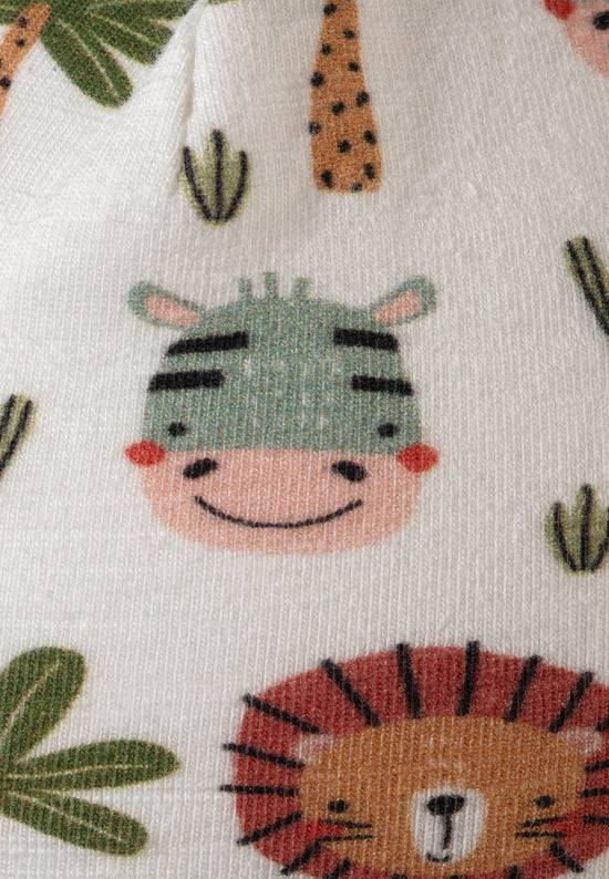 Sterntaler Beanie bedruckt mit niedlichen Safari-Tieren in ecru Kostenloser Versand international