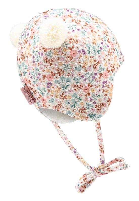 Sterntaler Inkamütze bedruckt mit Millefleur aus Strickware 2025