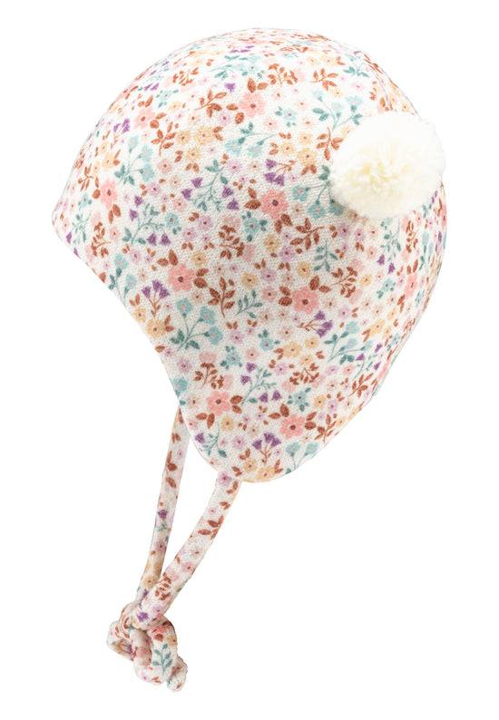 Sterntaler Inkamütze bedruckt mit Millefleur aus Strickware 2025