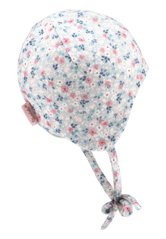 Sterntaler Inkamütze bedruckt mit Streublumen aus Strickware Fabrikpreis