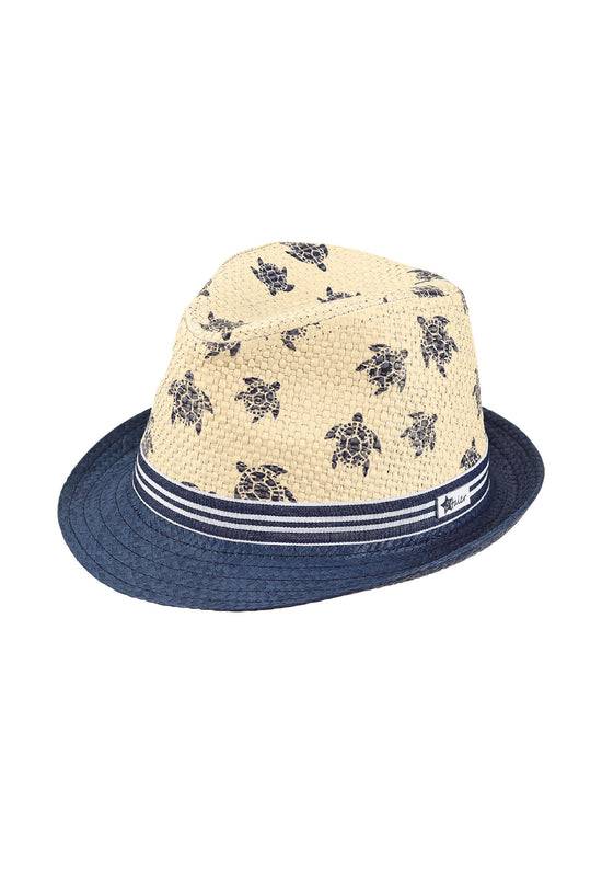 Sterntaler Strohhut mit "Turtle" Print und gestreiftem Band Saisonschlussverkauf