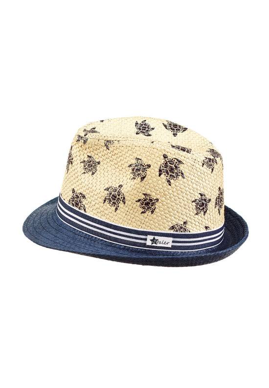 Sterntaler Strohhut mit "Turtle" Print und gestreiftem Band Saisonschlussverkauf