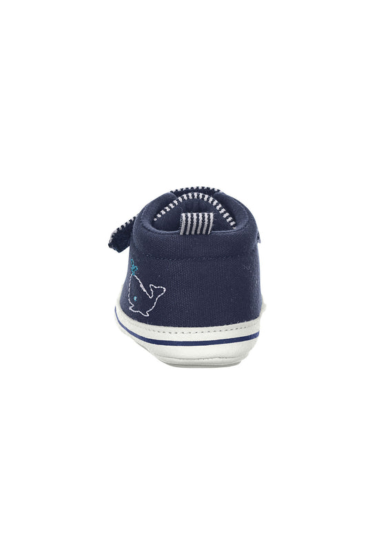 Sterntaler Babyschuh Marine aus Materialmix mit Stickerei Wal Online Outlet
