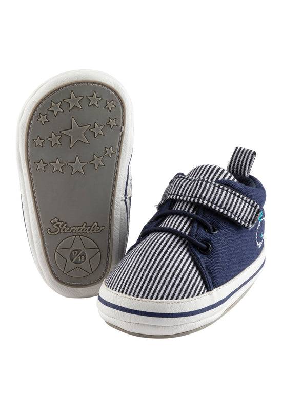 Sterntaler Babyschuh Marine aus Materialmix mit Stickerei Wal Online Outlet