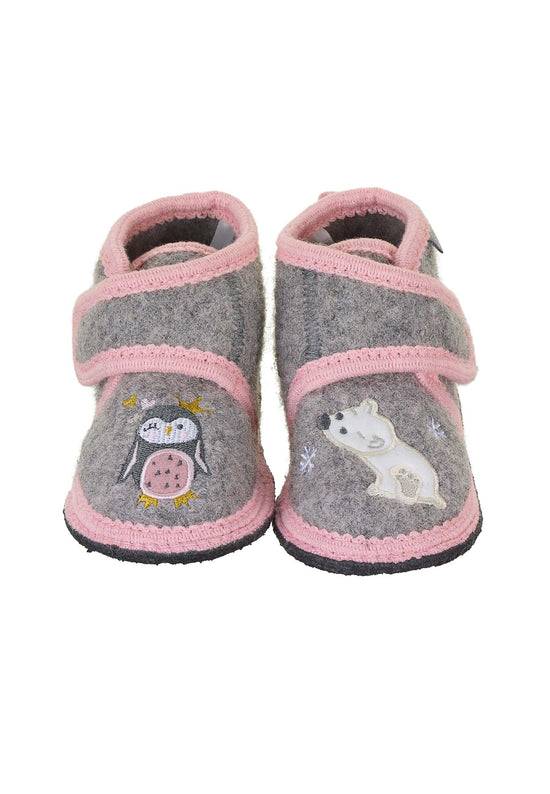 Sterntaler Hausschuhe Pinguin&Eisbär mit Klettverschluss,Grau Super Sparpreis