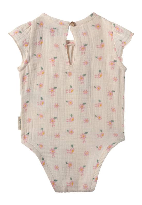 Sterntaler Baby Body bedruckt mit Gänseblümchen in ecru Speichern exportieren