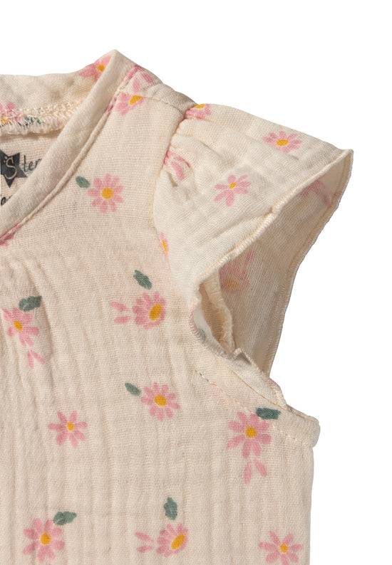Sterntaler Baby Body bedruckt mit Gänseblümchen in ecru Speichern exportieren