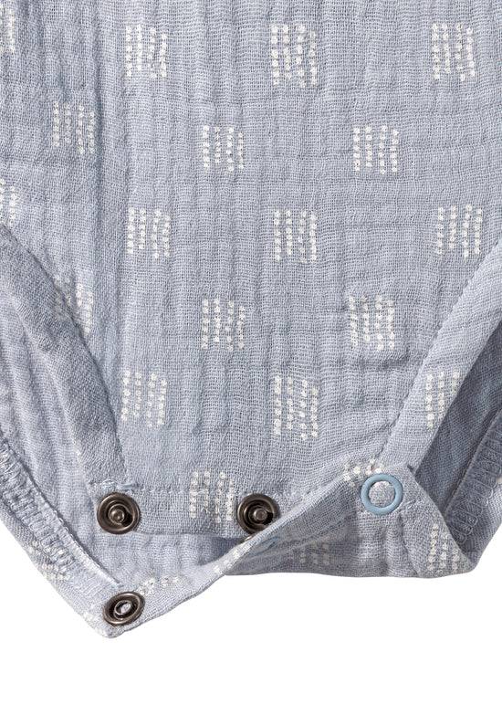 Sterntaler Baby Body ohne Ärmel bedruckt mit Punkten in graublau Black Friday Preise