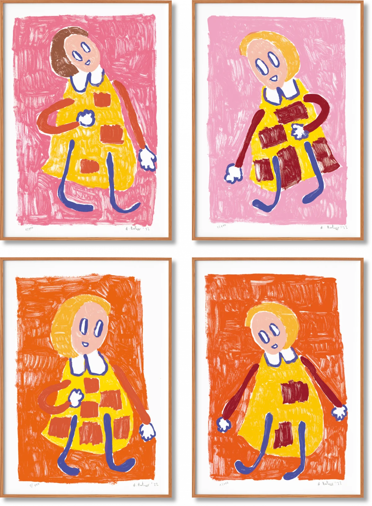TASCHEN André Butzer. Set of 4 Screen Prints ‘Untitled I–IV’, 2022
