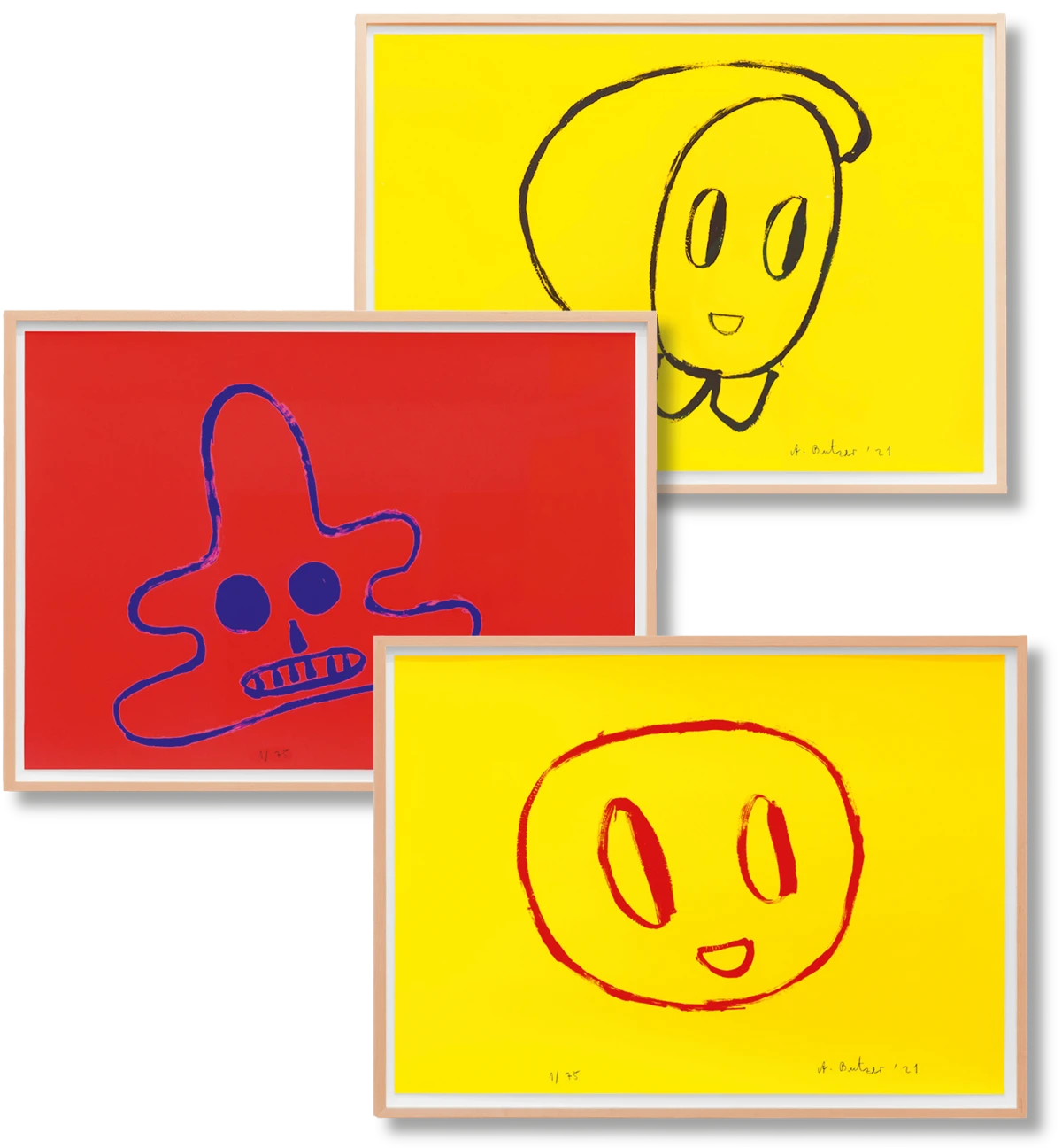 TASCHEN André Butzer. Set of 3 Screenprints ‘Untitled 7–9’, 2021 Vierteljährliche Förderung
